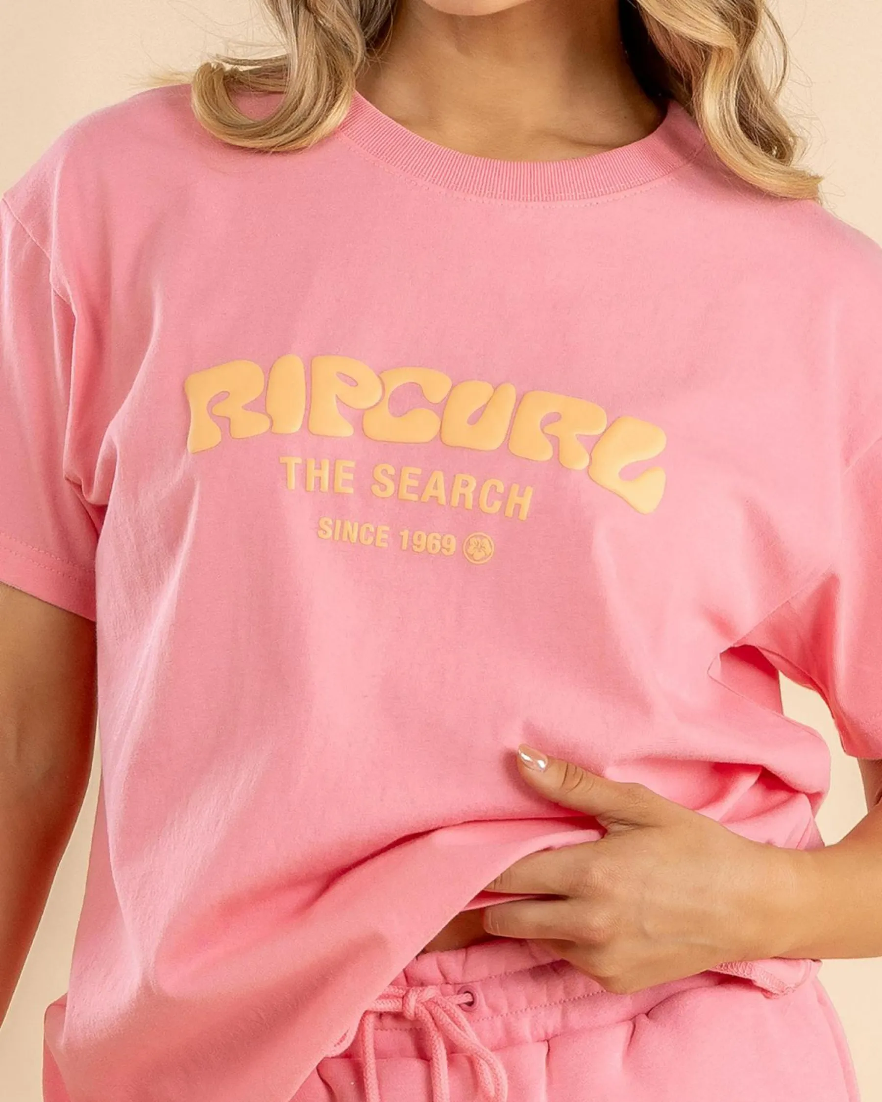 Tops*Rip Curl Surf Puff Relaxed T-Shirt Pink/orange