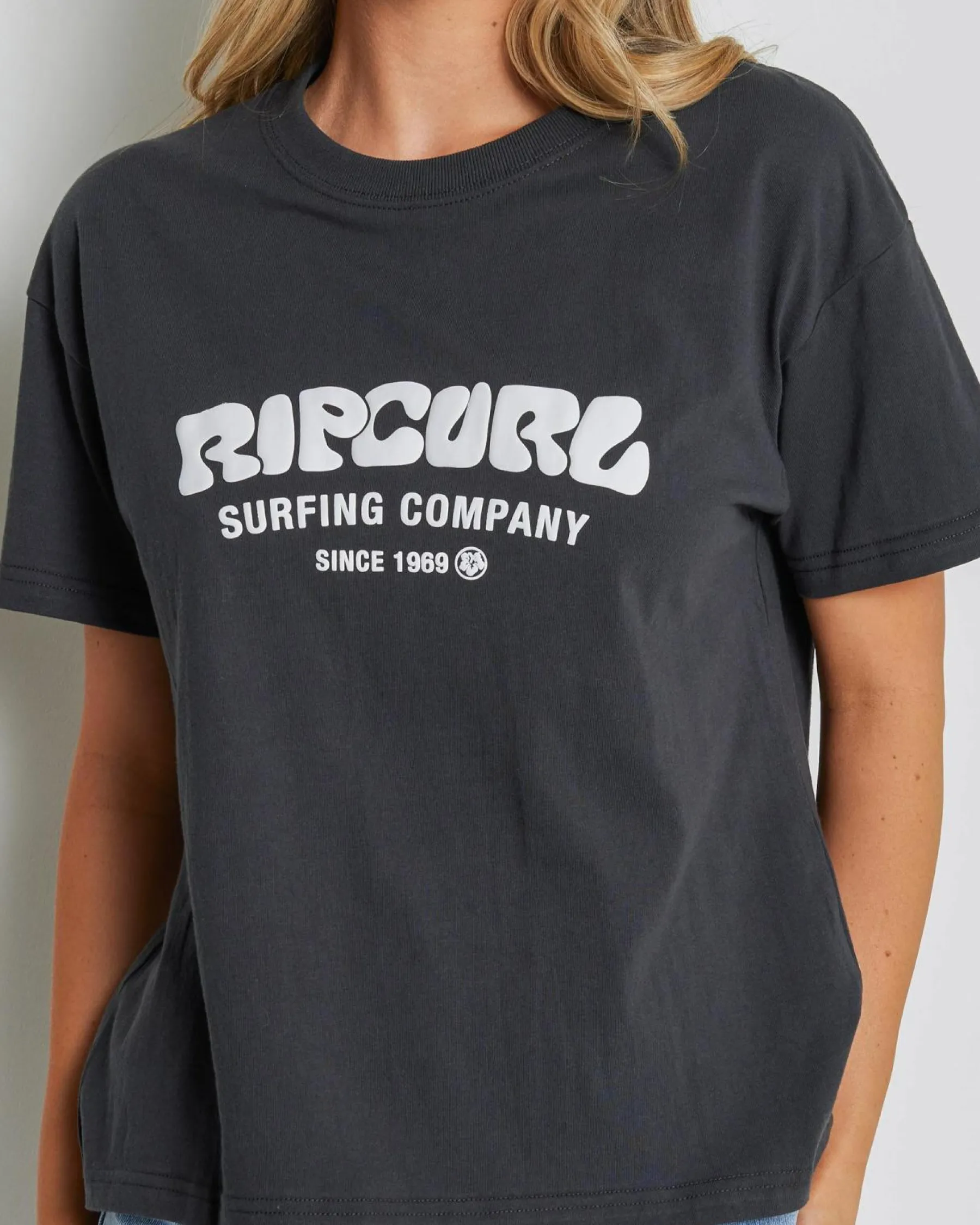 Tops*Rip Curl Surf Puff Relaxed T-Shirt Washed Black
