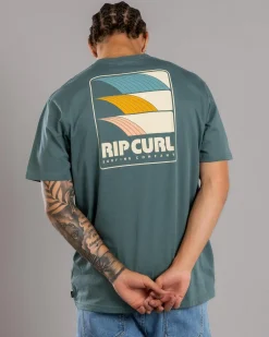 Tops & T-Shirts*Rip Curl Surf Revival Line Up T-Shirt Blue Stone