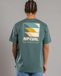 Tops & T-Shirts*Rip Curl Surf Revival Line Up T-Shirt Blue Stone