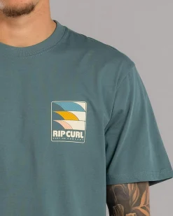 Tops & T-Shirts*Rip Curl Surf Revival Line Up T-Shirt Blue Stone