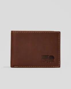Wallets*Rip Curl Surf Revival RFID All Day Leather Wallet Dark Brown