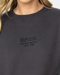 Jumpers & Hoodies*Rip Curl Surf Staple Crewneck Sweatshirt Washed Black