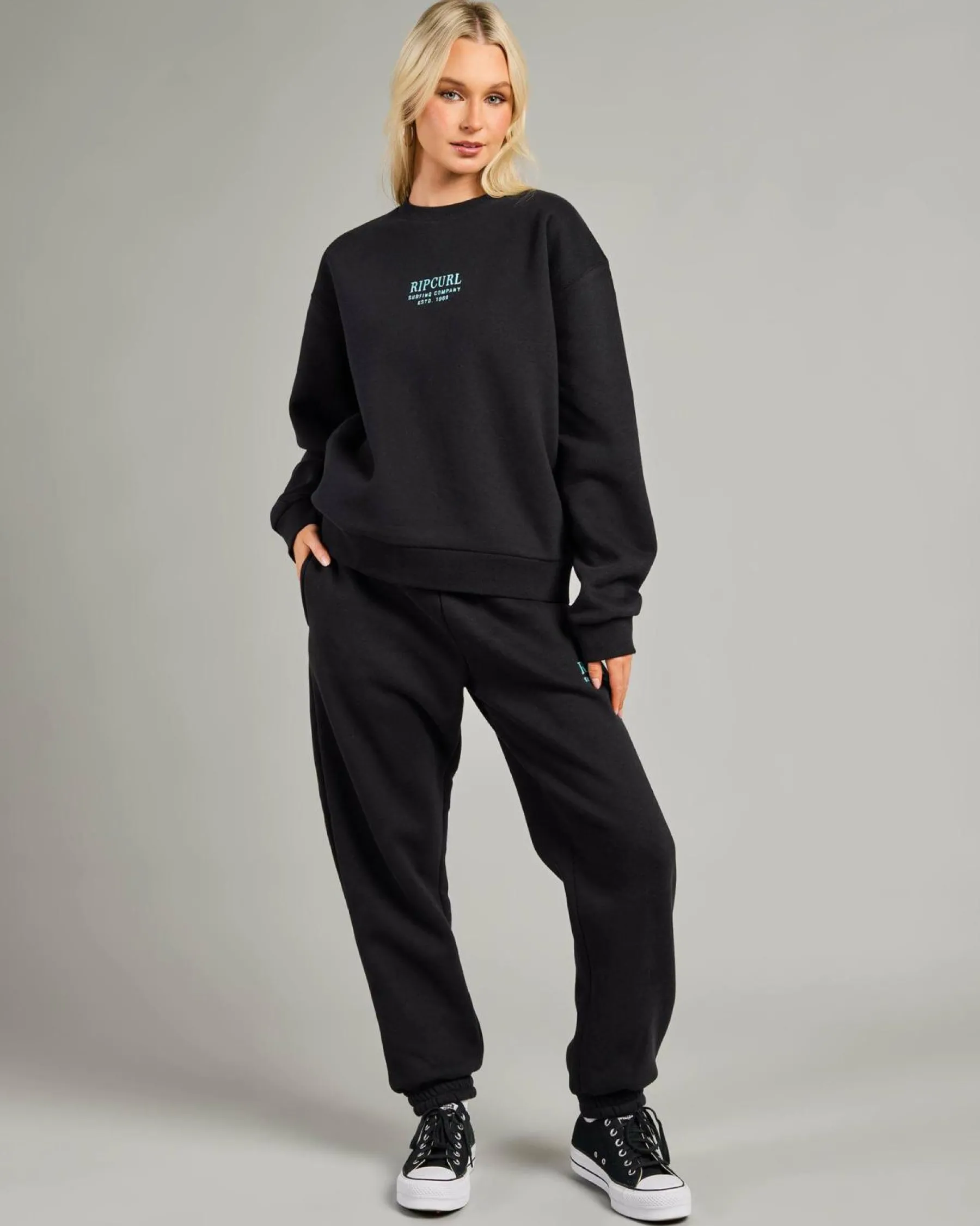 Jumpers & Hoodies*Rip Curl Surf Staple Crewneck Sweatshirt Black