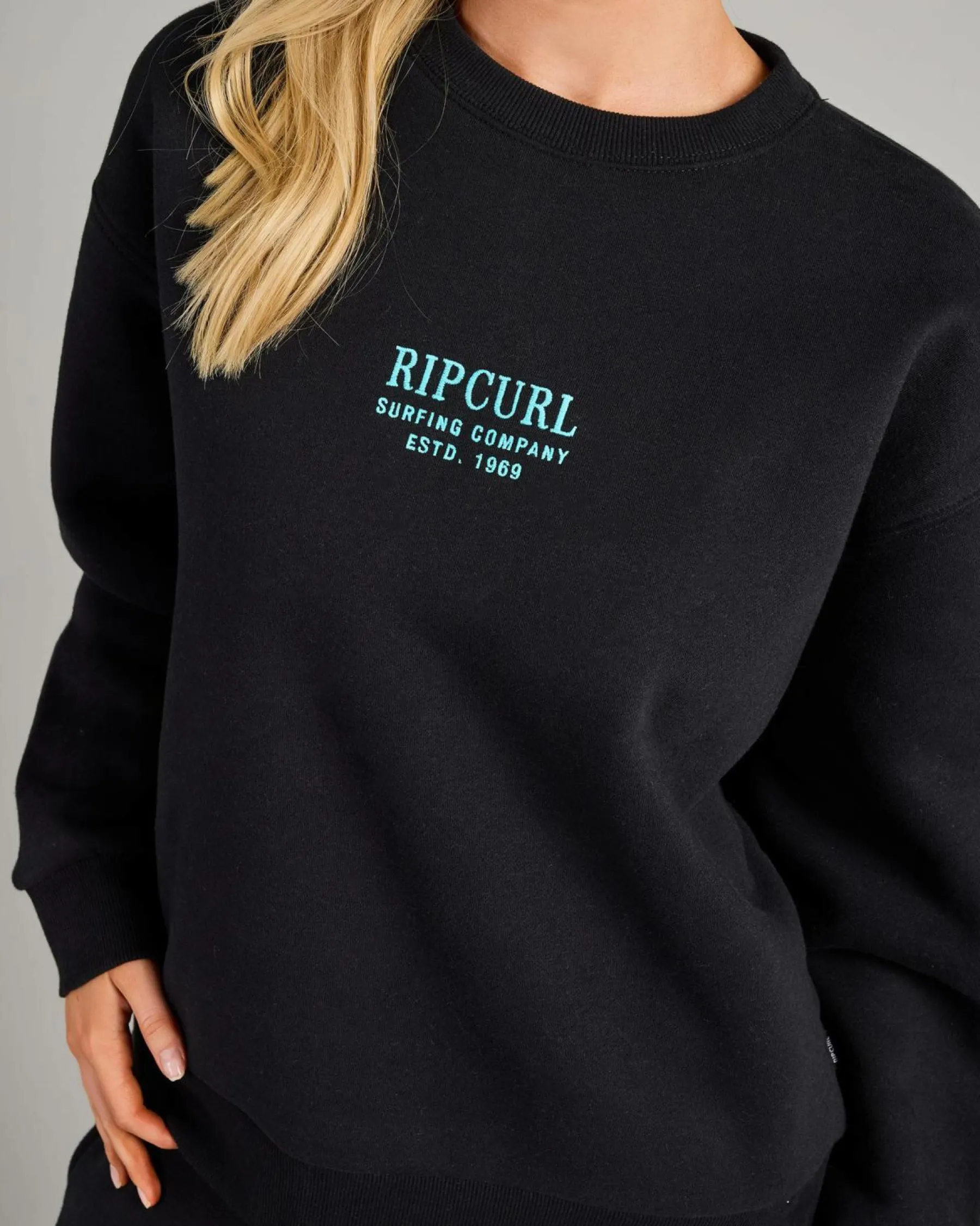 Jumpers & Hoodies*Rip Curl Surf Staple Crewneck Sweatshirt Black