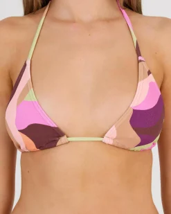 Bikinis*Billabong Surf Swirlin Remi Sliding Triangle Bikini Top Multi