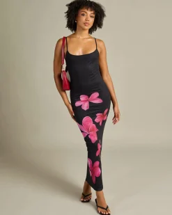Dresses*Ava And Ever Susana Maxi Dress Black/pink Floral