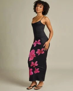 Dresses*Ava And Ever Susana Maxi Dress Black/pink Floral