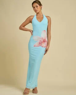 Dresses*Mooloola Susie Maxi Dress Baby Blue/pink