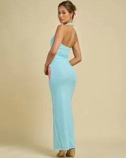Dresses*Mooloola Susie Maxi Dress Baby Blue/pink