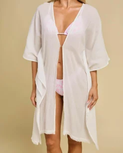 Beach Covers & Overswim*Topanga Sutton Beach Cover White