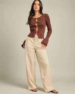 Tops*Luvalot Sutton Knit Long Sleeve Top Chocolate