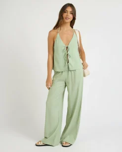 Online Symi Vanessa Halter Top Women Sets|Linen Blend