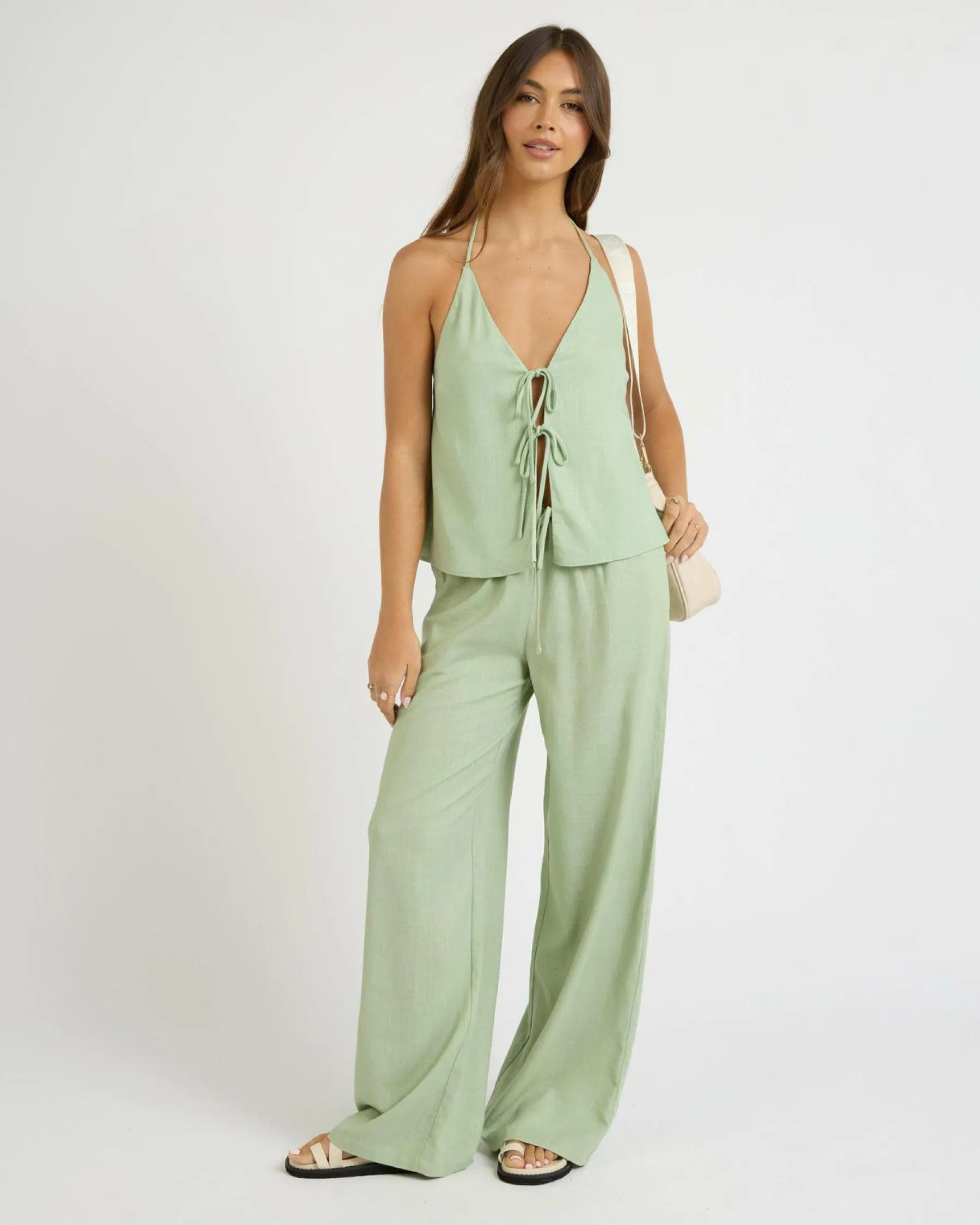 Online Symi Vanessa Halter Top Women Sets|Linen Blend