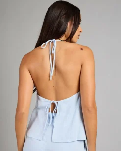 Hot Symi Vanessa Halter Top Women Sets|Linen Blend