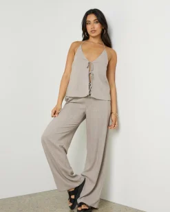 Symi Vanessa Pants Women Sets|Linen Blend