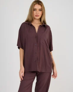 Outlet Symi Vanessa Short Sleeve Shirt Women Sets|Linen Blend