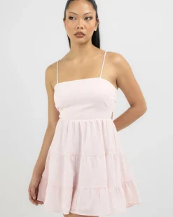 Linen Blend|Dresses*Mooloola Tabetha Dress Powder Pink