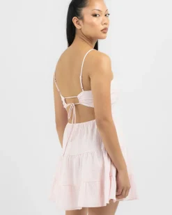 Linen Blend|Dresses*Mooloola Tabetha Dress Powder Pink