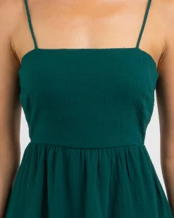 Linen Blend|Dresses*Mooloola Tabetha Dress Emerald