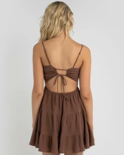 Linen Blend|Dresses*Mooloola Tabetha Dress Chocolate