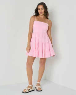 Linen Blend|Dresses*Mooloola Tabetha Dress Baby Pink