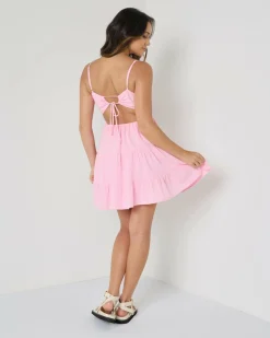 Linen Blend|Dresses*Mooloola Tabetha Dress Baby Pink