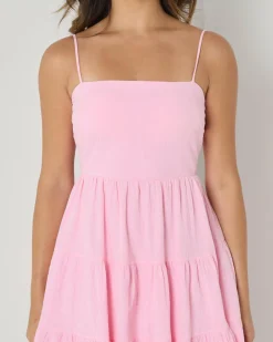 Linen Blend|Dresses*Mooloola Tabetha Dress Baby Pink
