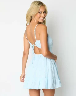 Linen Blend|Dresses*Mooloola Tabetha Dress Ice Blue
