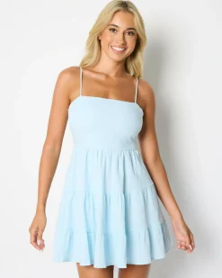 Linen Blend|Dresses*Mooloola Tabetha Dress Ice Blue
