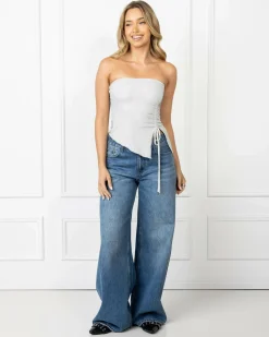 Tops*Ava And Ever Taliah Tube Top Silver