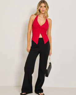 Outlet Tamara Split Front Halter Top Women Tops
