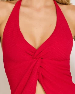 Outlet Tamara Split Front Halter Top Women Tops