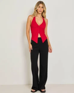Outlet Tamara Split Front Halter Top Women Tops