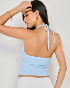 Outlet Tamara Split Front Halter Top Women Tops