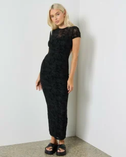 Dresses*Ava And Ever Tanya Maxi Dress Black Flocking