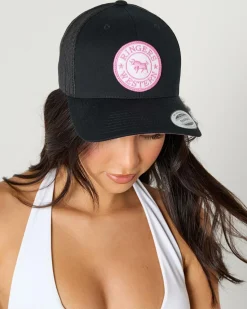 Headwear*Ringers Western Tara Ponytail Trucker Cap Black