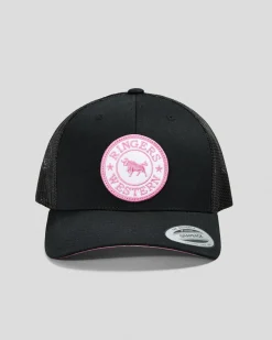 Headwear*Ringers Western Tara Ponytail Trucker Cap Black