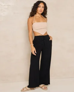 Best Tate Dallis Halter Top Women Sets|Linen Blend