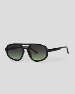 Sunglasses*Indie Eyewear Taylor Sunglasses Black/gd Olive