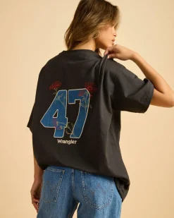 Tops*Wrangler Team 47 Boxy Slouch T-Shirt Worn Black