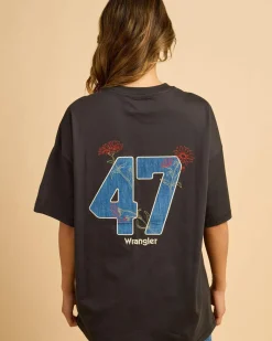 Tops*Wrangler Team 47 Boxy Slouch T-Shirt Worn Black