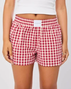 Bottoms*Ava And Ever Teddy Shorts Cherry
