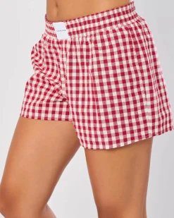 Bottoms*Ava And Ever Teddy Shorts Cherry