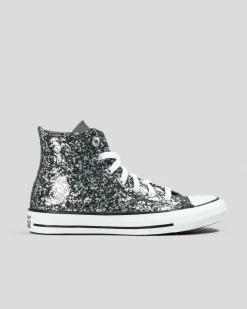 Sneakers*Converse Teen Girls' Chuck Taylor All Star Glitter Shoes Dark Matter/white/black