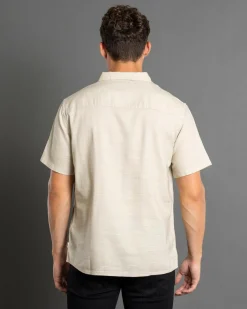 Tops & T-Shirts|Linen Blend*Skylark Tension Short Sleeve Shirt Sand