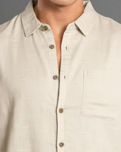 Tops & T-Shirts|Linen Blend*Skylark Tension Short Sleeve Shirt Sand