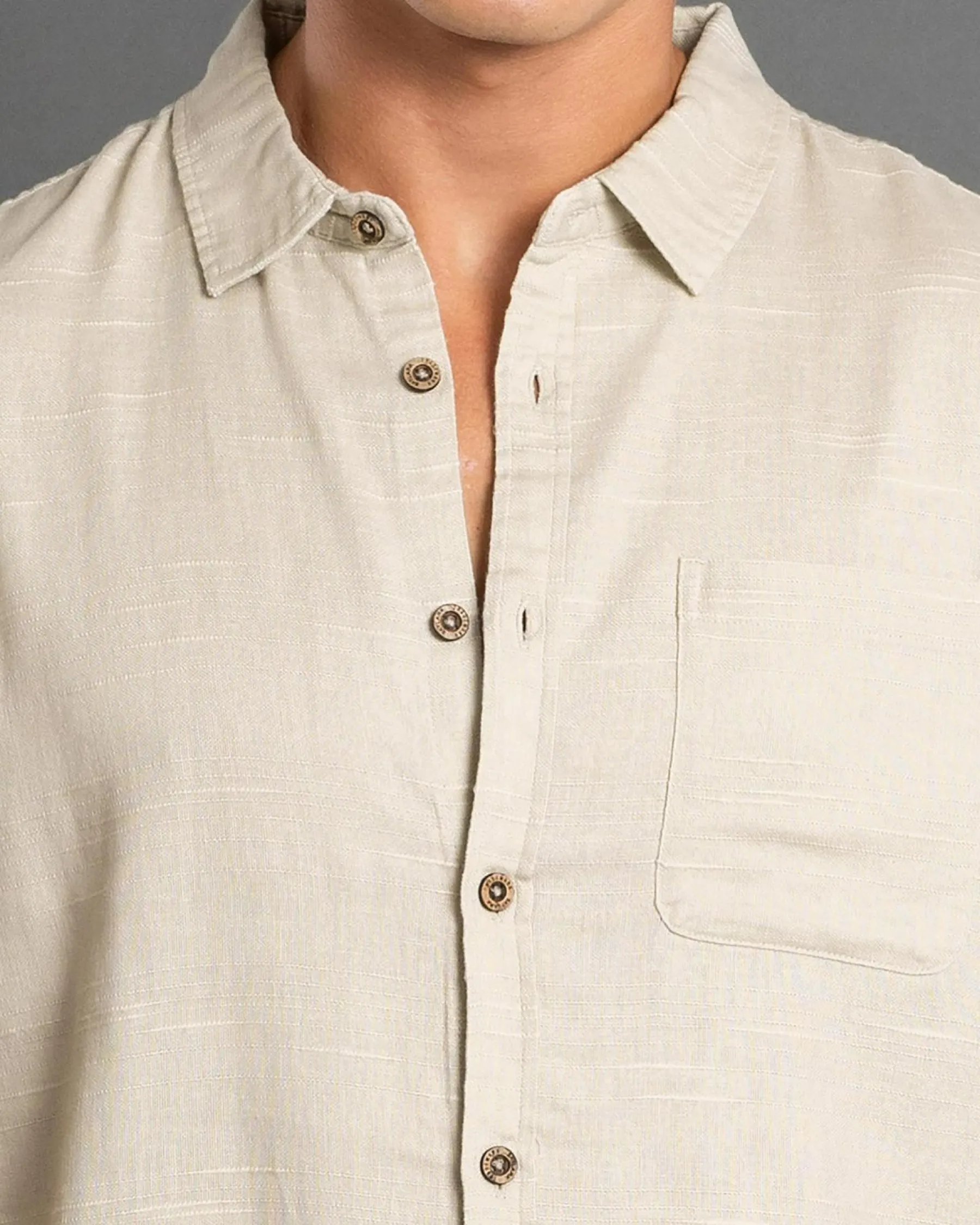 Tops & T-Shirts|Linen Blend*Skylark Tension Short Sleeve Shirt Sand