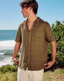 Best Tension Short Sleeve Shirt Tops & T-Shirts|Linen Blend