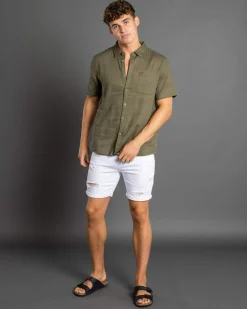 Best Tension Short Sleeve Shirt Tops & T-Shirts|Linen Blend